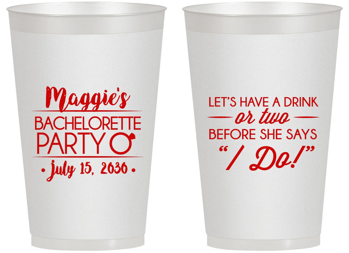 Personalized Bachelorette 14 oz Frosted Cups - Before She Says I Do | 60179