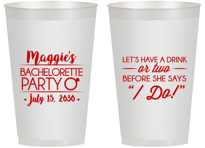 Personalized Bachelorette 14 oz Frosted Cups - Before She Says I Do | 60179