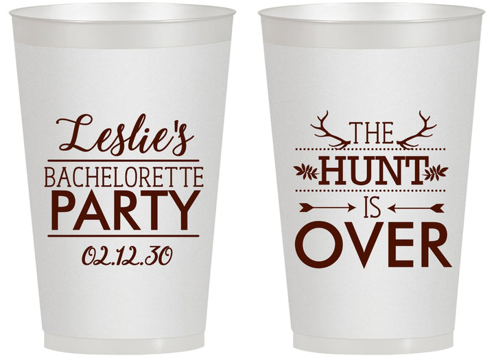 Personalized Bachelorette 14 oz Frosted Cups - The Hunt Is Over | 60184