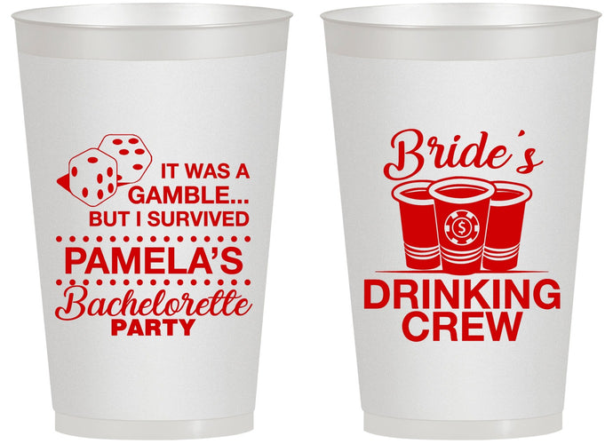 Personalized Bachelorette 14 oz Frosted Cups - Las Vegas | 60194