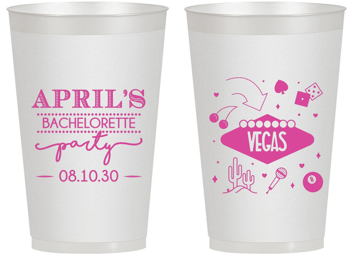 Personalized Bachelorette 14 oz Frosted Cups - Las Vegas | 60198