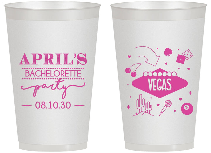 Personalized Bachelorette 14 oz Frosted Cups - Las Vegas | 60198