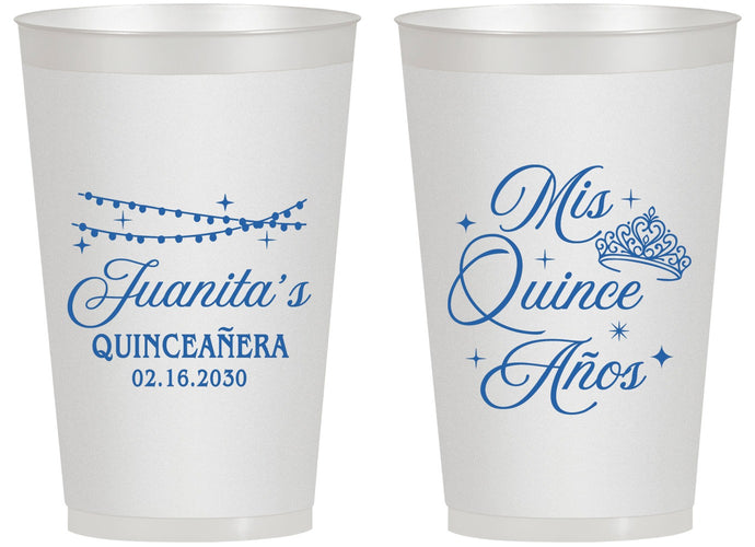 Personalized Quinceanera 14 oz Frosted Cups - Mis Quince Anos | 70001