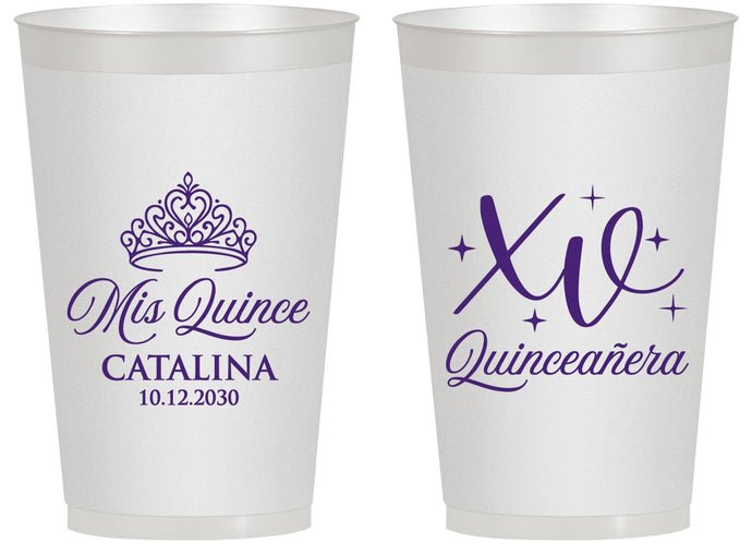 Personalized Quinceanera 14 oz Frosted Cups - Mis Quince Anos | 70002