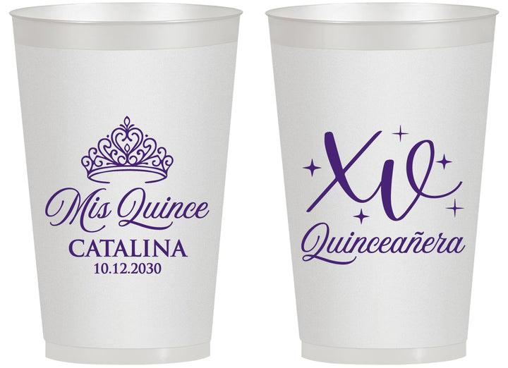 Personalized Quinceanera 14 oz Frosted Cups - Mis Quince Anos | 70002