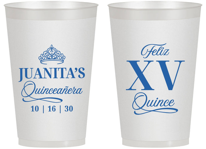 Personalized Quinceanera 14 oz Frosted Cups - Mis Quince Anos | 70003