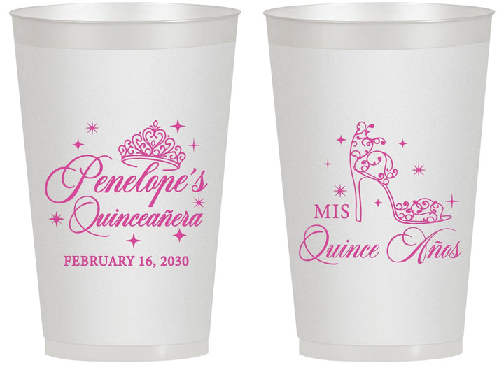 Personalized Quinceanera 14 oz Frosted Cups - Mis Quince Anos | 70004