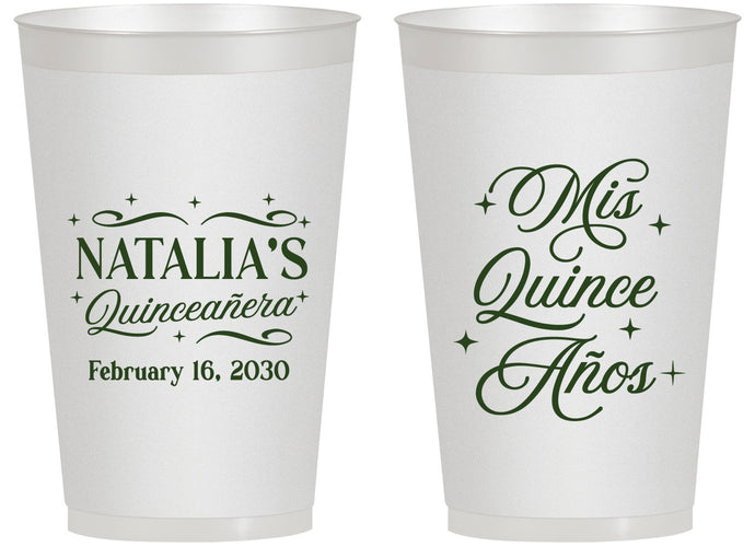 Personalized Quinceanera 14 oz Frosted Cups - Mis Quince Anos | 70006