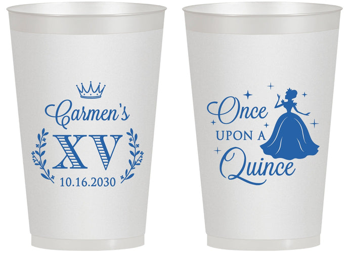Personalized Quinceanera 14 oz Frosted Cups - Once Upon A Quince | 70011