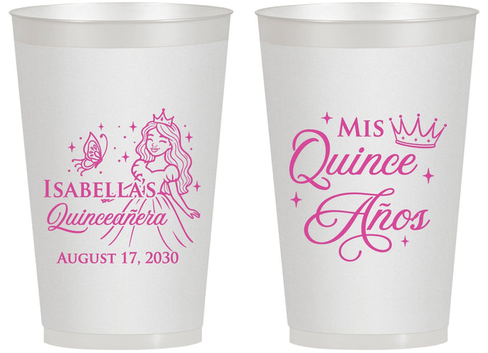 Personalized Quinceanera 14 oz Frosted Cups - Mis Quince Anos | 70012