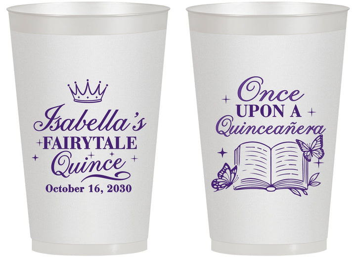 Personalized Quinceanera 14 oz Frosted Cups - Once Upon A Quince | 70013