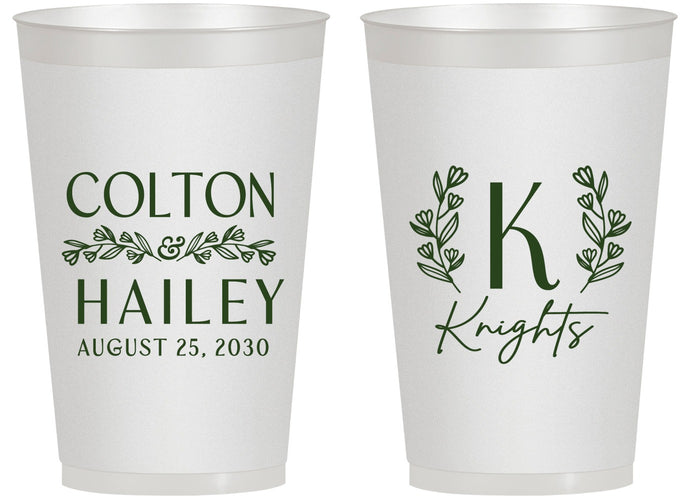 Personalized Wedding 14 oz Frosted Cups - Monogram | 800