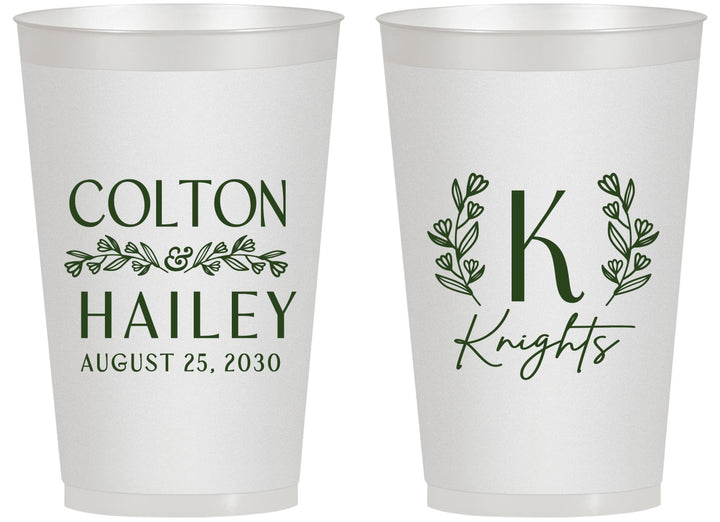 Personalized Wedding 14 oz Frosted Cups - Monogram | 800