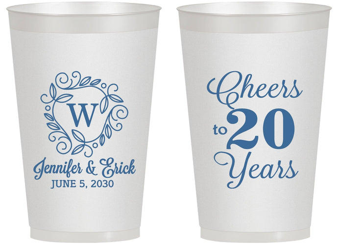 Personalized Anniversary 14 oz Frosted Cups - Cheers To 20 Years | 80001