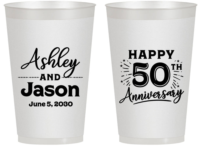 Personalized Anniversary 14 oz Frosted Cups - 50th Wedding | 80007