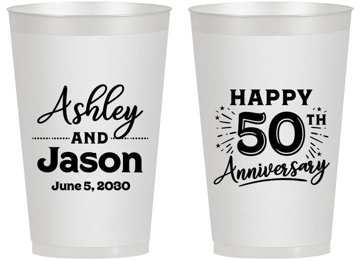 Personalized Anniversary 14 oz Frosted Cups - 50th Wedding | 80007