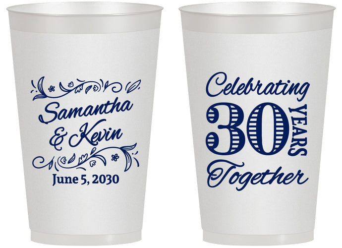 Personalized Anniversary 14 oz Frosted Cups - 30 Years Together | 80013