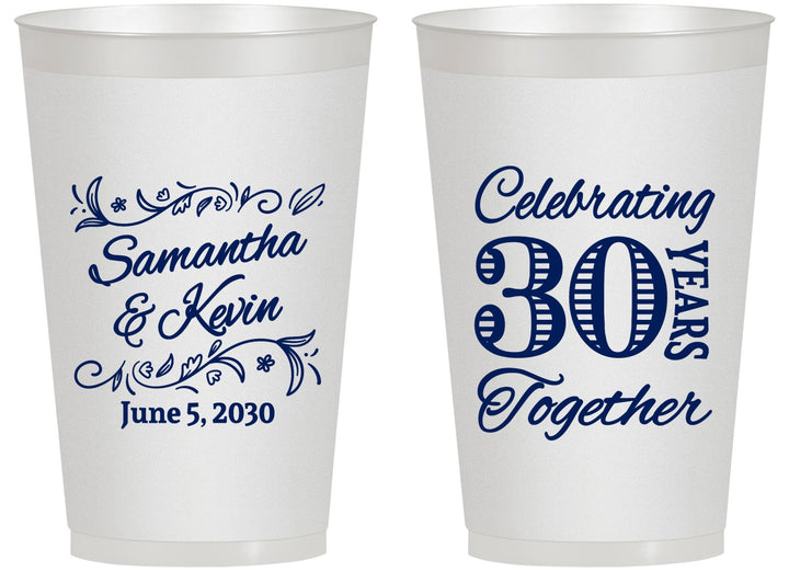 Personalized Anniversary 14 oz Frosted Cups - 30 Years Together | 80013