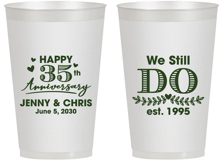 Personalized Anniversary 14 oz Frosted Cups - 35th Wedding | 80014