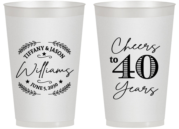 Personalized Anniversary 14 oz Frosted Cups - Cheers To 40 Years | 80015