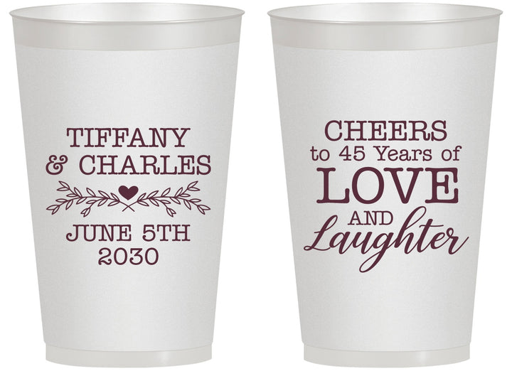 Personalized Anniversary 14 oz Frosted Cups - Cheers To 45 Years | 80016