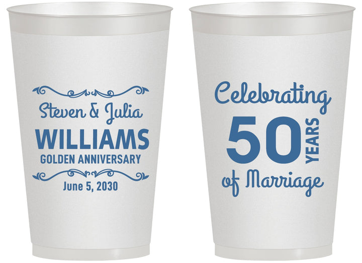 Personalized Anniversary 14 oz Frosted Cups - 50 Years Of Marriage | 80017