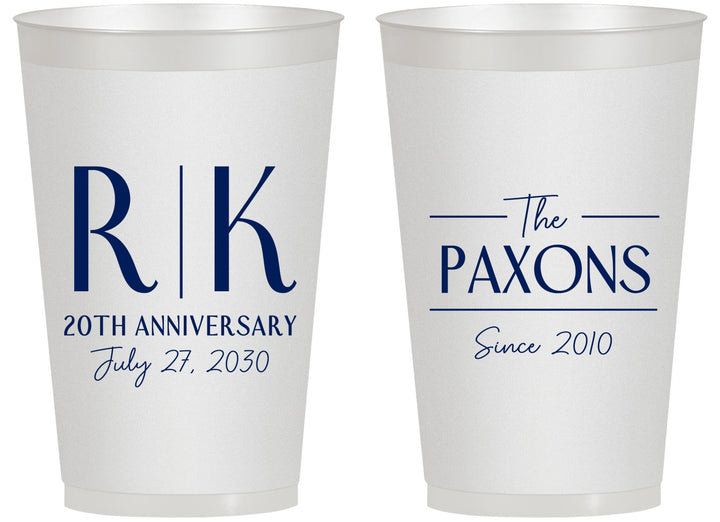 Personalized Anniversary 14 oz Frosted Cups - 20th Wedding | 80021