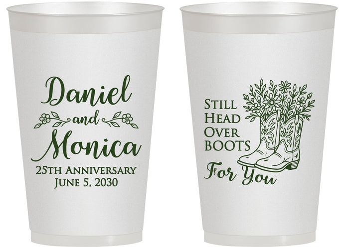 Personalized Anniversary 14 oz Frosted Cups - 25th Wedding | 80022