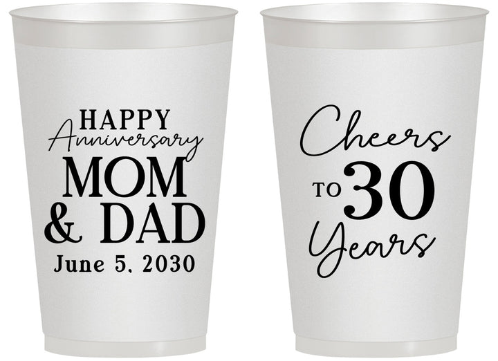 Personalized Anniversary 14 oz Frosted Cups - Cheers To 30 Years | 80023