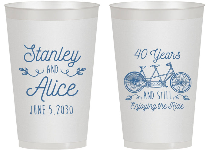 Personalized Anniversary 14 oz Frosted Cups - Cheers To 40 Years | 80025