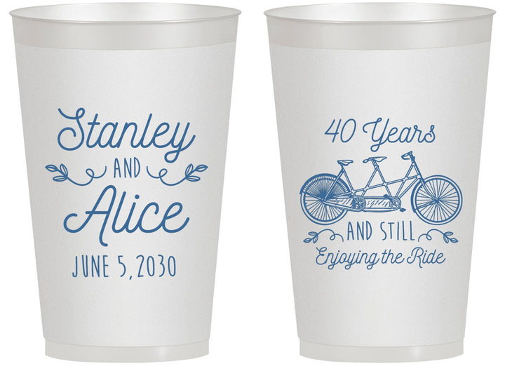 Personalized Anniversary 14 oz Frosted Cups - Cheers To 40 Years | 80025