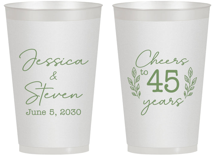 Personalized Anniversary 14 oz Frosted Cups - Cheers To 45 Years | 80026