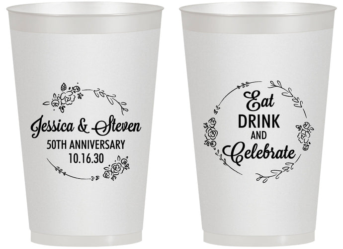 Personalized Anniversary 14 oz Frosted Cups - 50th Wedding | 80027