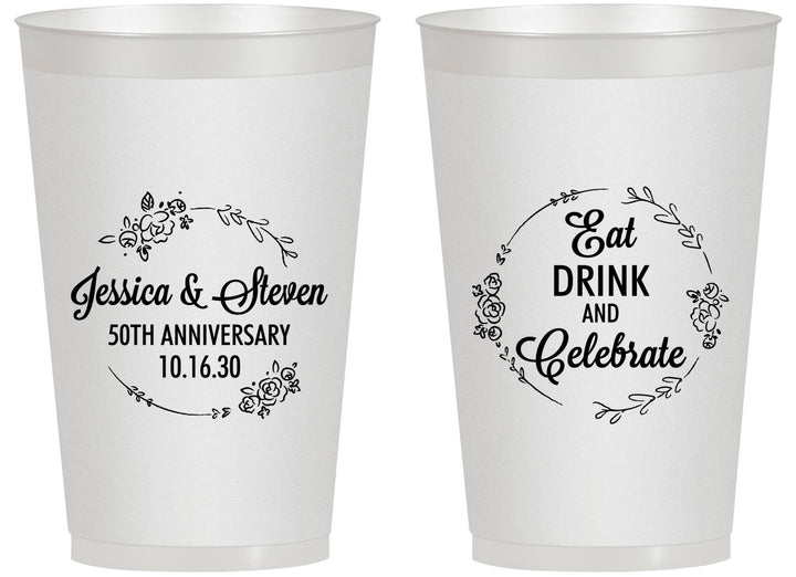 Personalized Anniversary 14 oz Frosted Cups - 50th Wedding | 80027