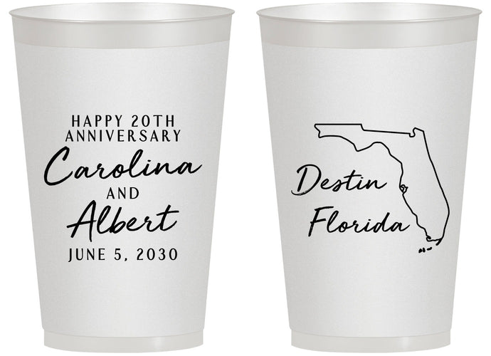 Personalized Anniversary 14 oz Frosted Cups - 20th Wedding | 80031