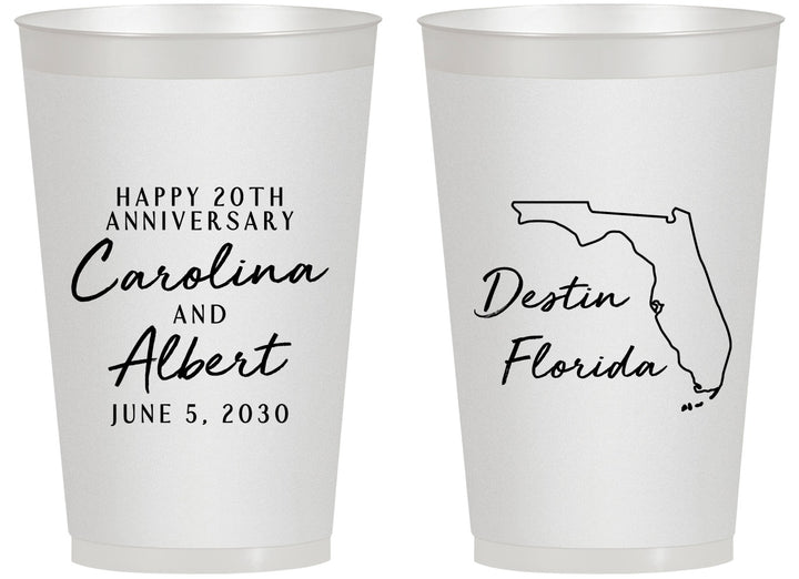 Personalized Anniversary 14 oz Frosted Cups - 20th Wedding | 80031