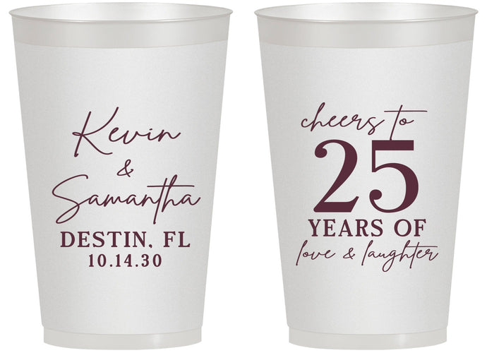 Personalized Anniversary 14 oz Frosted Cups - 25 Years Of Marriage | 80032