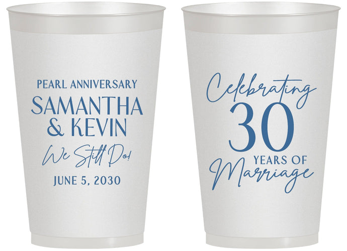 Personalized Anniversary 14 oz Frosted Cups - 30 Years Of Marriage | 80033