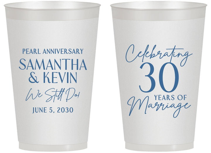 Personalized Anniversary 14 oz Frosted Cups - 30 Years Of Marriage | 80033