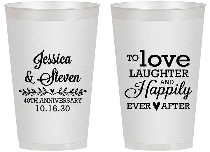 Personalized Anniversary 14 oz Frosted Cups - 40th Wedding | 80035
