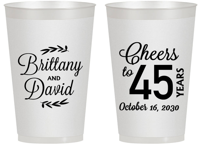 Personalized Anniversary 14 oz Frosted Cups - Cheers To 45 Years | 80036