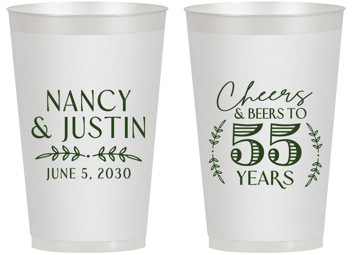 Personalized Anniversary 14 oz Frosted Cups - Cheers To 55 Years | 80038