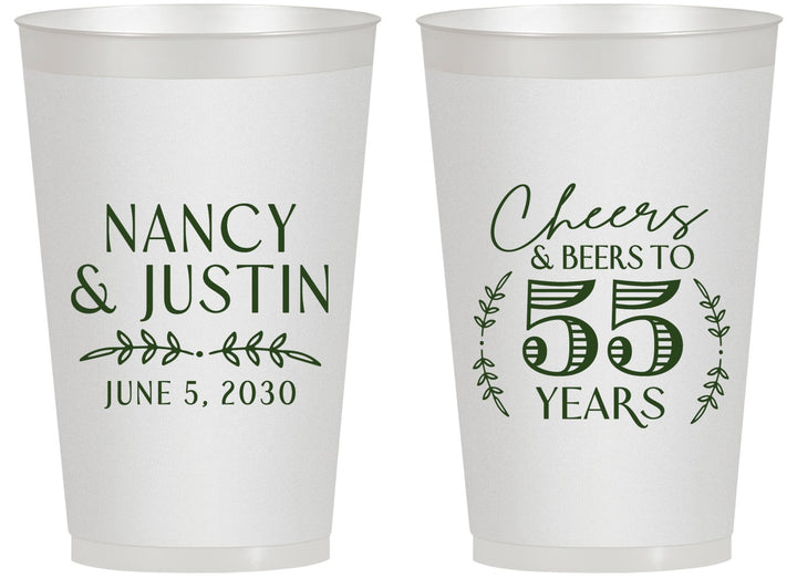 Personalized Anniversary 14 oz Frosted Cups - Cheers To 55 Years | 80038
