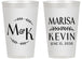 Personalized Wedding 14 oz Frosted Cups - Two Letter Monogram | 801