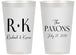 Personalized Wedding 14 oz Frosted Cups - Two Letter Monogram | 802