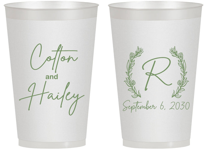 Personalized Wedding 14 oz Frosted Cups - Monogram | 803