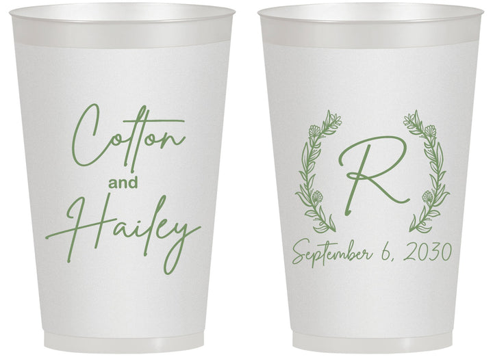 Personalized Wedding 14 oz Frosted Cups - Monogram | 803