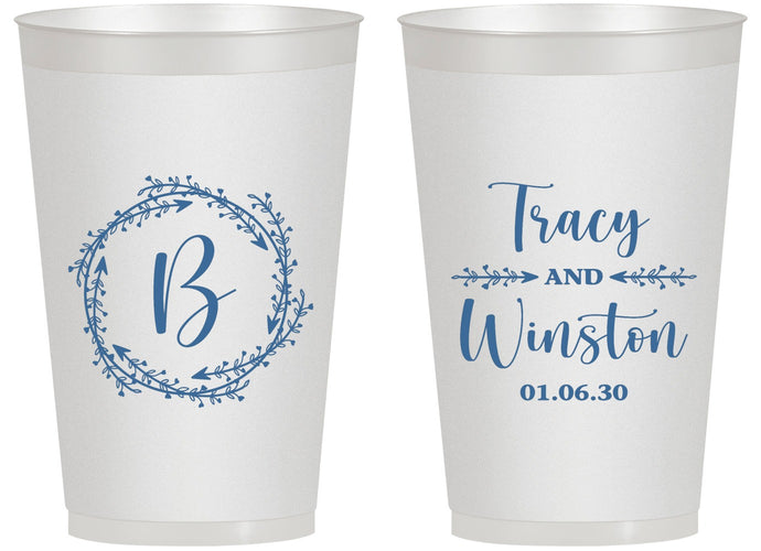 Personalized Wedding 14 oz Frosted Cups - Monogram | 804