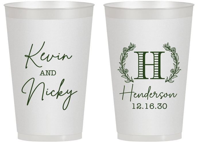 Personalized Wedding 14 oz Frosted Cups - Monogram | 805