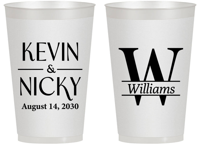 Personalized Wedding 14 oz Frosted Cups - Monogram | 806